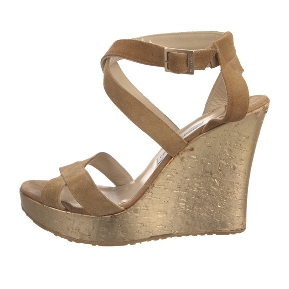 Jimmy Choo Leather Glitter Accent Sandals - Picture 4 of 13